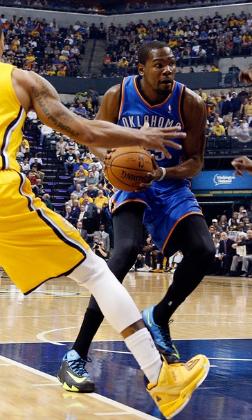 Durant scores 38 as Thunder slip to Pacers